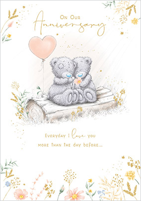 Me To You Soft Floral Anniversary Card