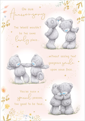 Me To You Soft Floral Anniversary Verse Card