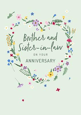 Photo of Brother and Sister in Law Anniversary Card