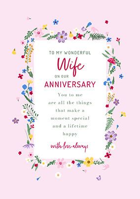 Photo of Wonderful Wife Verse Anniversary Card