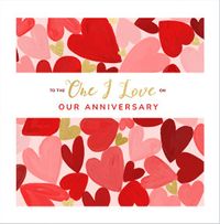 Tap to view Hears Confetti One I Love Square Anniversary Card