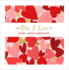 Photo of Hears Confetti One I Love Square Anniversary Card