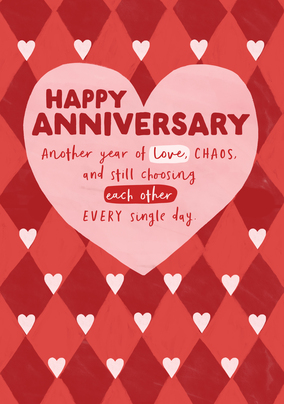 Love Heart Anniversary Verse Card