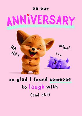 Wimzee Someone To Laugh With Anniversary Card