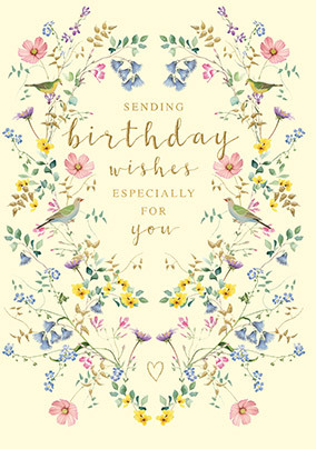 Traditional Birds Birthday Card