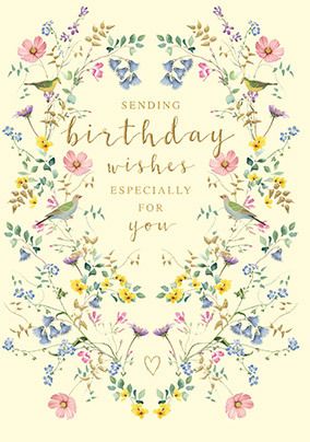 Photo of Traditional Birds Birthday Card