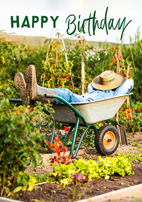 Wheelbarrow Snooze Birthday Card