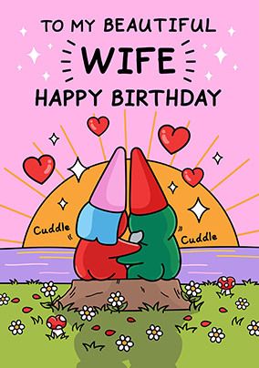 Photo of Wife Cheeky Cuddles Birthday Card