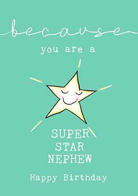 Photo of Because You're A Superstar Nephew Birthday Card