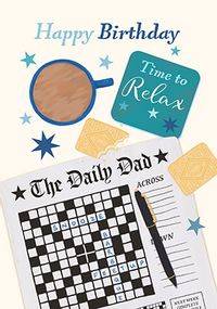 Tap to view Crossword & Relax Dad Birthday Card