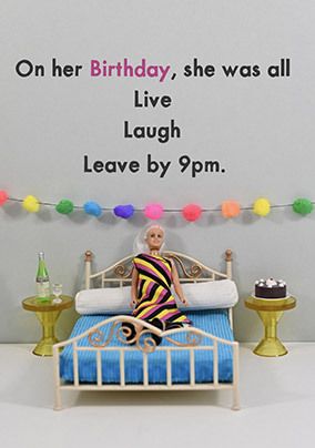 Photo of Live Laugh Leave by 9pm Birthday Card
