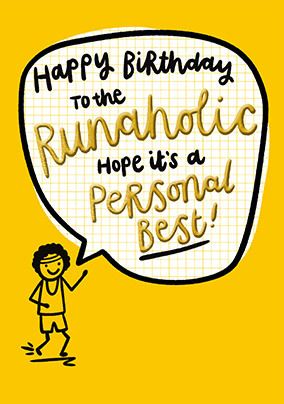 Photo of Runaholic Personal Best Birthday Card