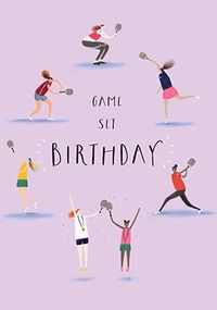 Tap to view Tennis Game Set Birthday Card
