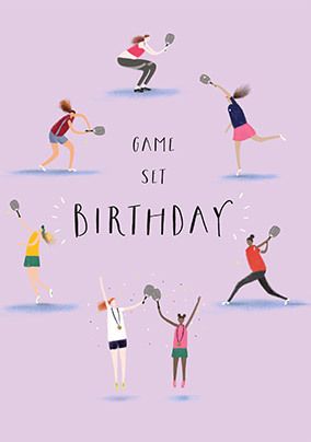 Photo of Tennis Game Set Birthday Card
