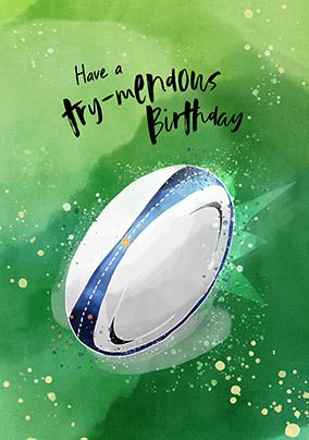 Photo of Rugby Try-Mendous Birthday Card