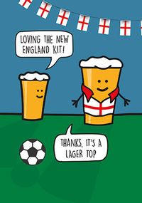 Tap to view England Kit Lager Top Birthday Card