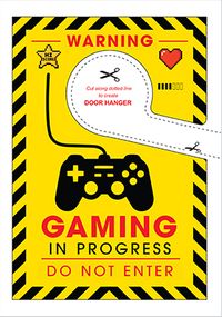 Tap to view Gaming in Progress Door Hanger Birthday Card