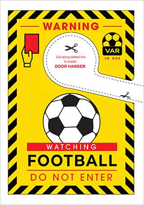 Photo of Watching Football Door Hanger Birthday Card
