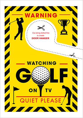 Watching Golf Door Hanger Birthday Card