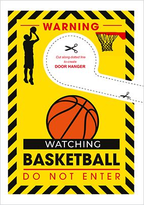 Photo of Watching Basketball Door Hanger Birthday Card