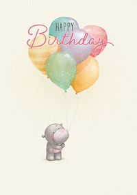 Tap to view Hip Hip Hippo Birthday Balloons Card