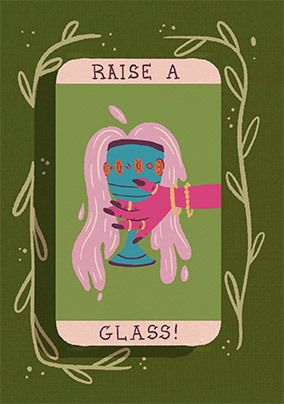 Photo of Raise A Glass Tarot Birthday Card