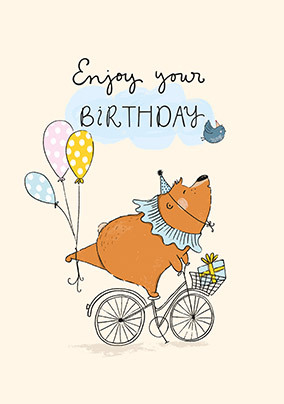 Tibbe Clown Bicycle Birthday Card