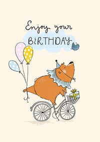Tap to view Tibbe Clown Bicycle Birthday Card