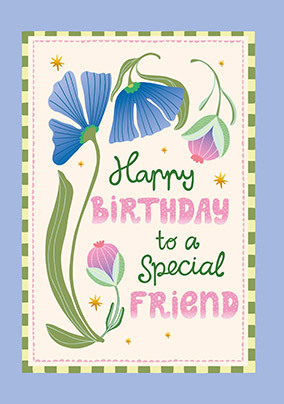 Melody Floral Special Friend Birthday Card