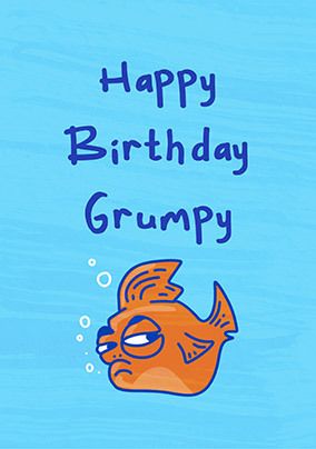 Photo of Grumpy Fish Birthday Card