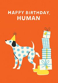 Tap to view Happy Birthday Human Dog Birthday Card