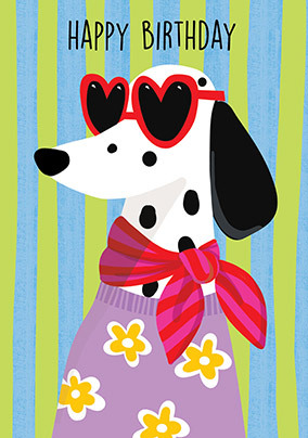 Sassy Paws Dalmatian Birthday Card