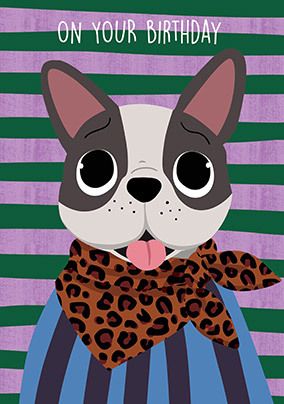 Photo of Sassy Paws Frenchie Birthday Card