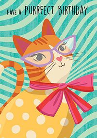 Tap to view Sassy Paws Ginger Cat Birthday Card