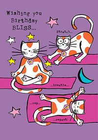 Tap to view Cat Yoga Birthday Card