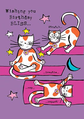 Photo of Cat Yoga Birthday Card