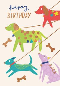 Tap to view Abstract Dogs Birthday Card