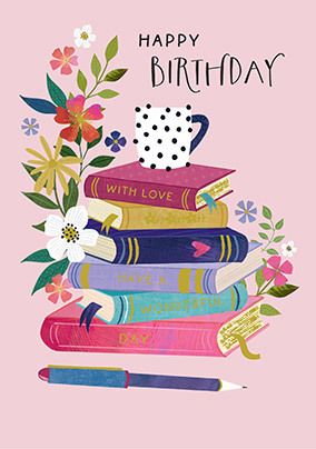 Photo of Blossoming Books Birthday Card