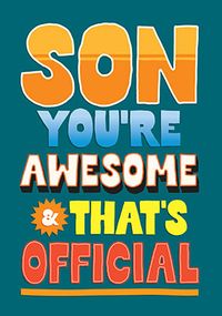 Tap to view Officially Awesome Son Birthday Card