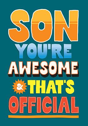 Photo of Officially Awesome Son Birthday Card