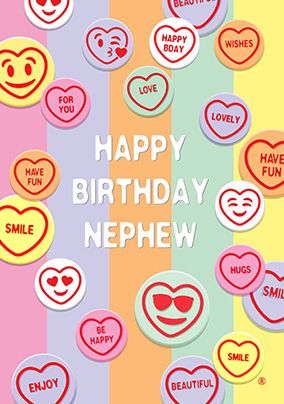 Photo of Swizzels Love Hearts Nephew Birthday Card