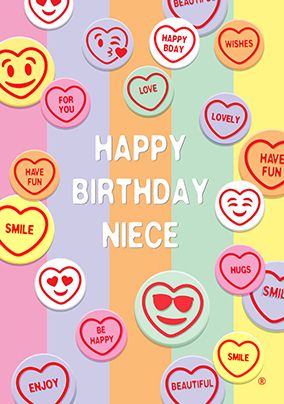 Photo of Swizzels Love Hearts Niece Birthday Card