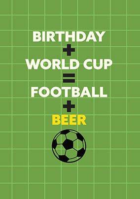 Photo of Birthday Plus World Cup Equals Card