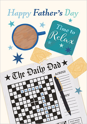 Crossword And Tea Father's Day Card