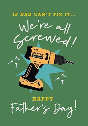 Photo of Manley We're Screwed Father's Day Card