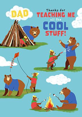 Thanks For Teaching Me Bearcub Father's Day Card