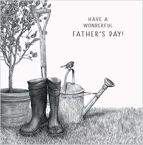 Photo of Wellies & Watering Can Square Father's Day Card