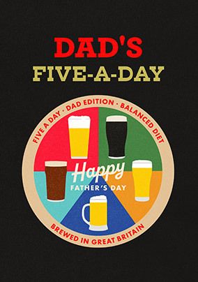 Photo of Dad's Five A Day Father's Day Card