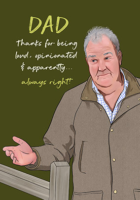 Loud, Opinionated & Always Right Father's Day Card