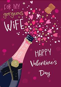 Tap to view Champagne Flute Wife Valentine's Day Card
